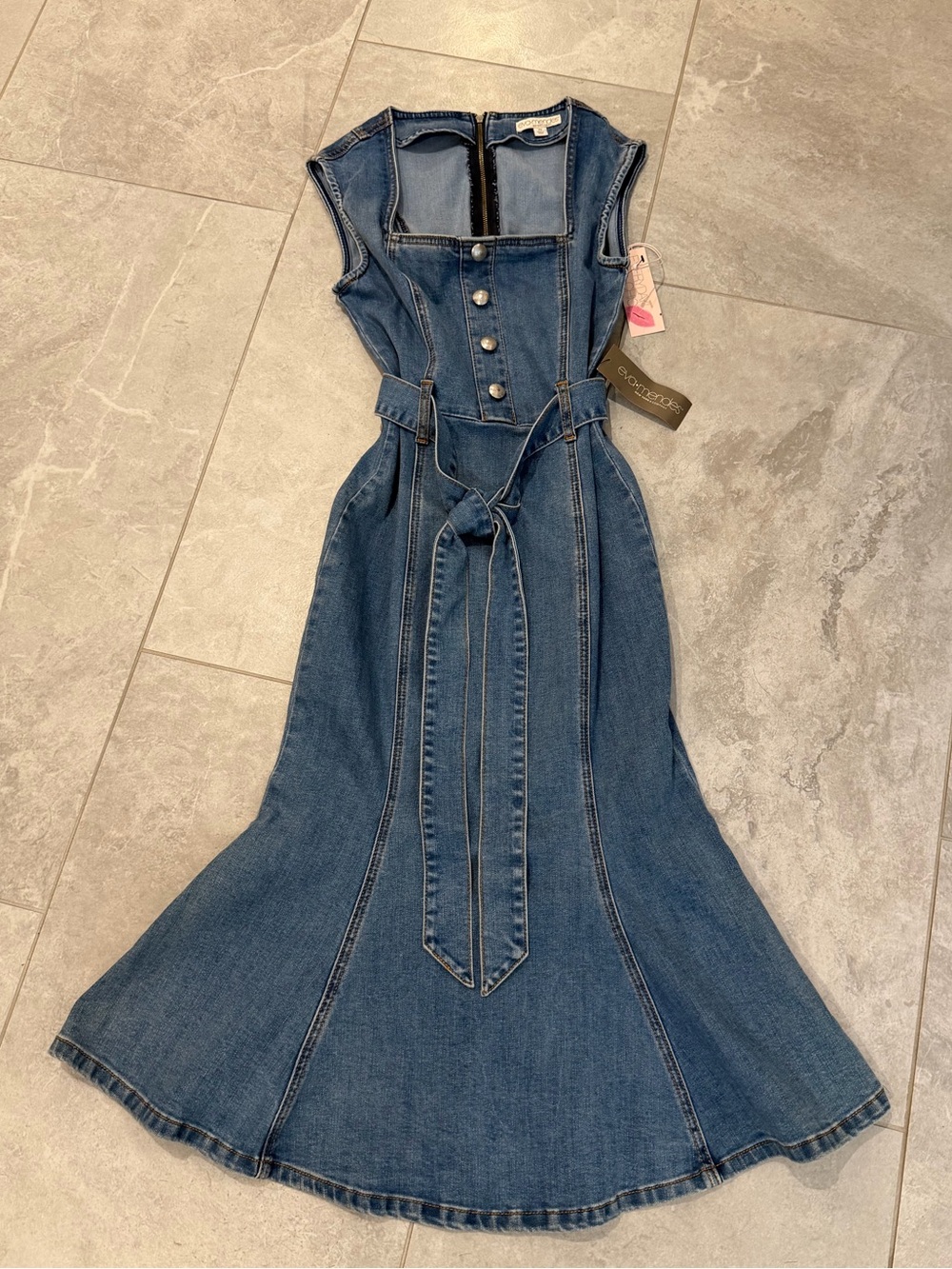 New York & Company Eva Mendes Light Blue Denim Dress